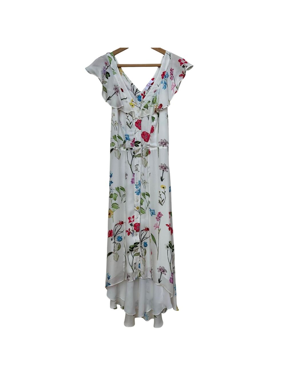 Parker Floral Maxi Dress – Size 2 – Elegant High-Low Hem